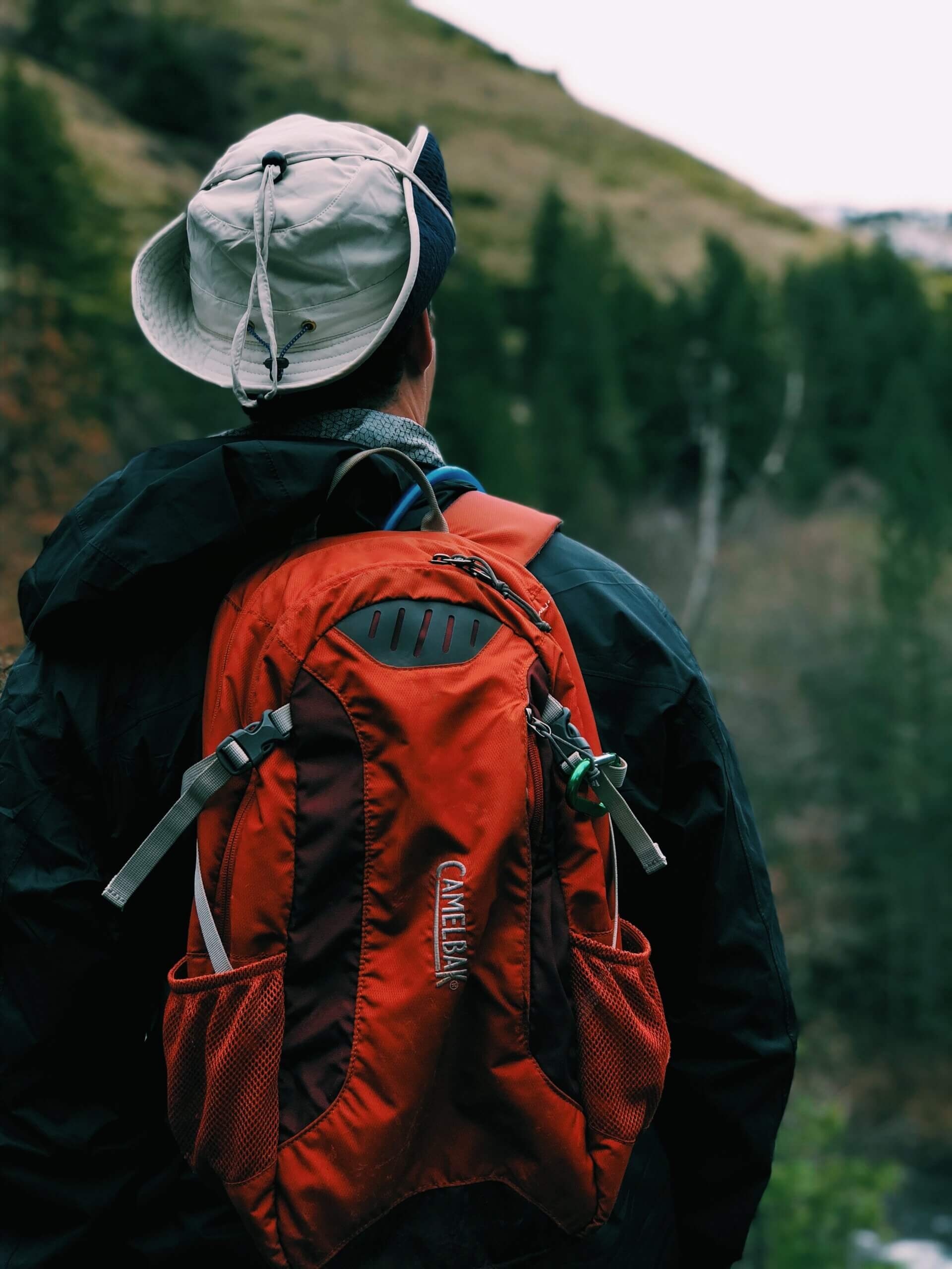 hiking with a backpack