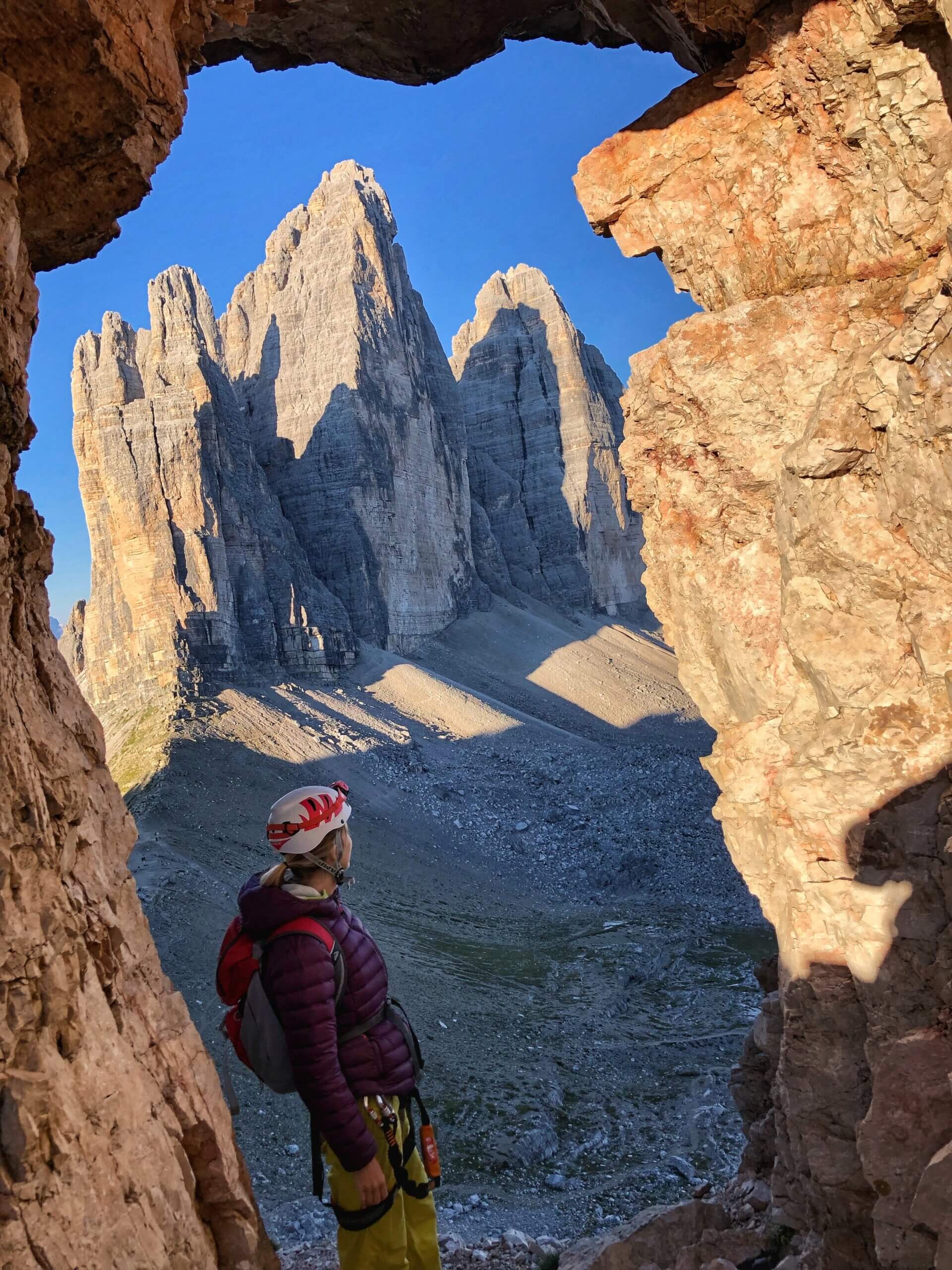 Climber looking out into distance