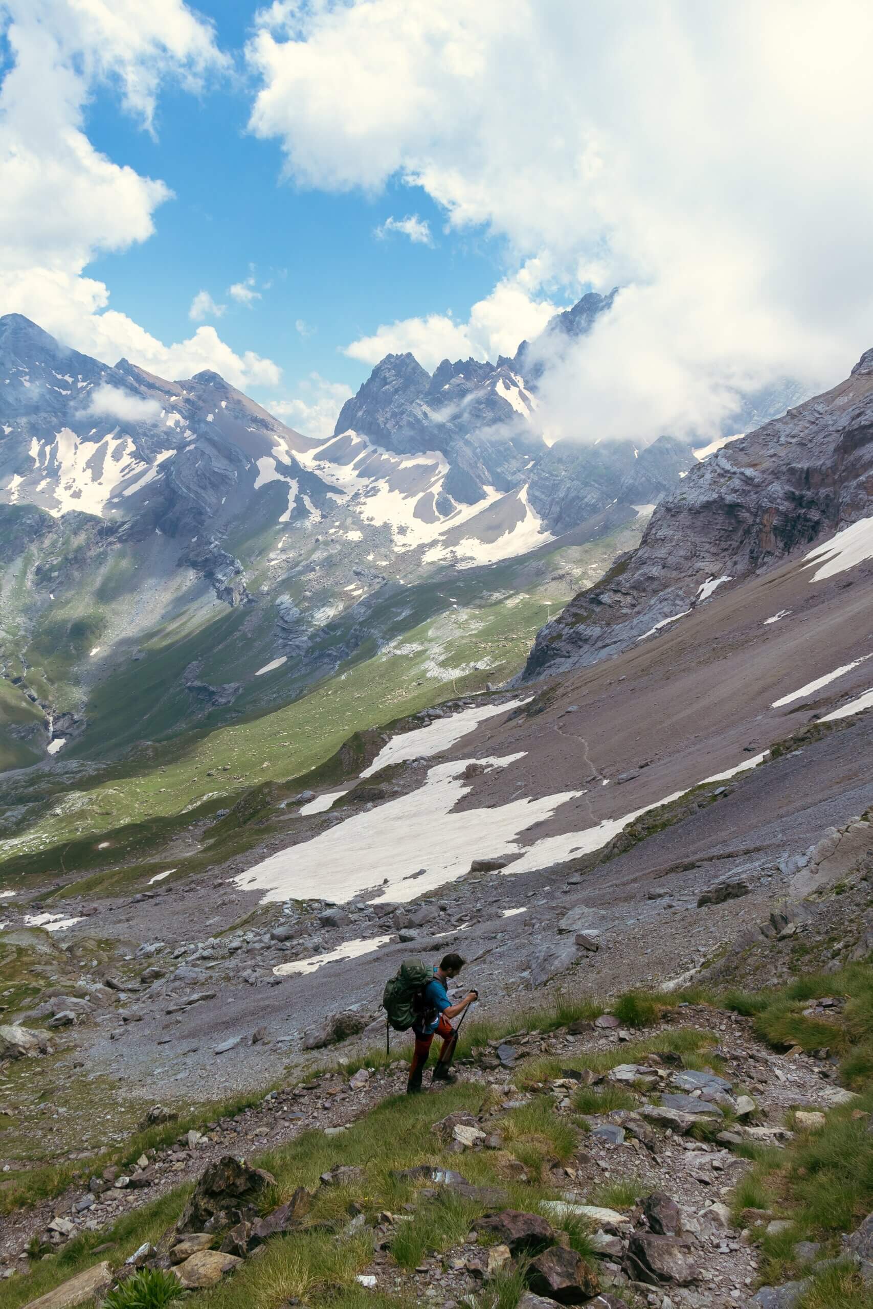 man hiking in the Pyrenees