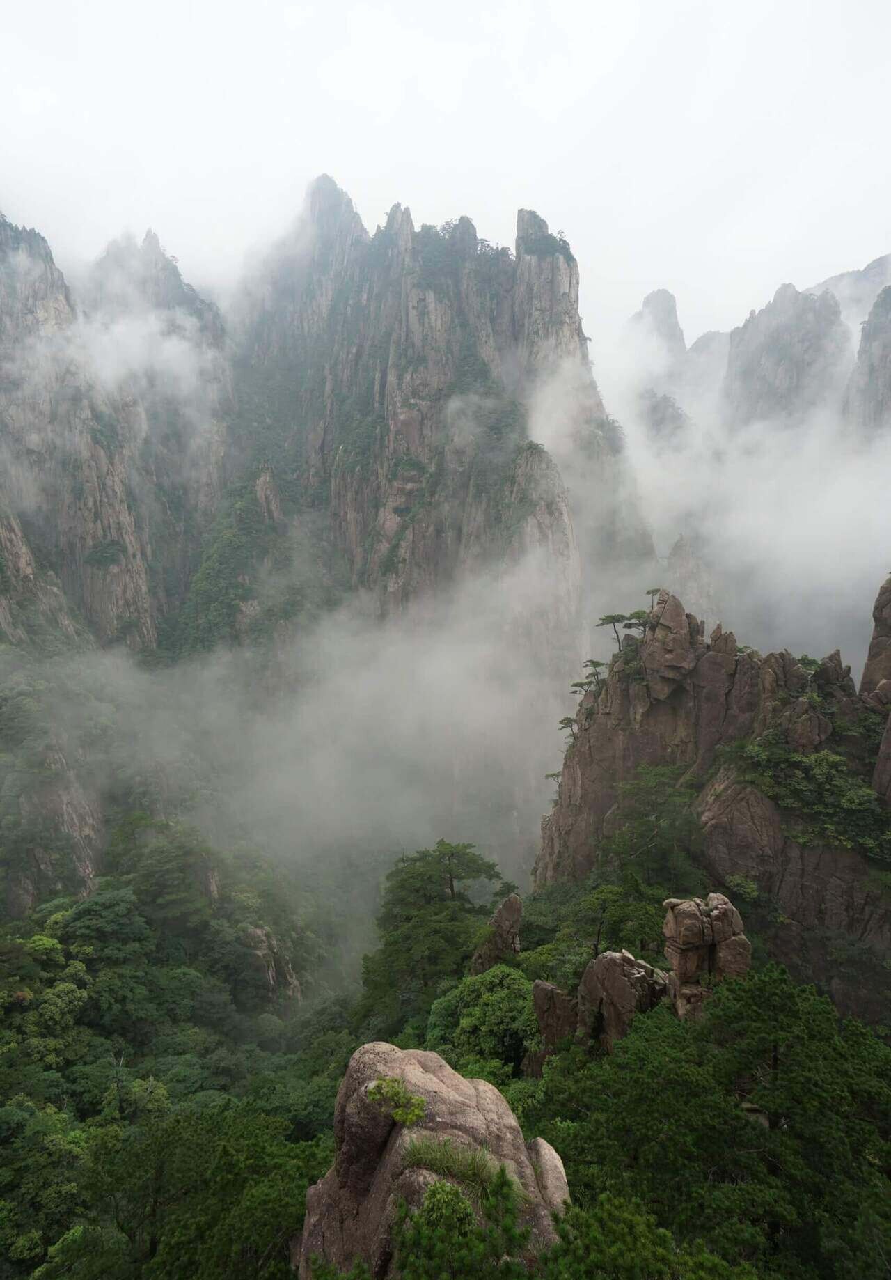 Misty mountains in China