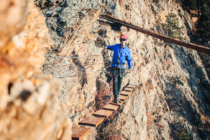 man doing Via Ferrata in Colorado